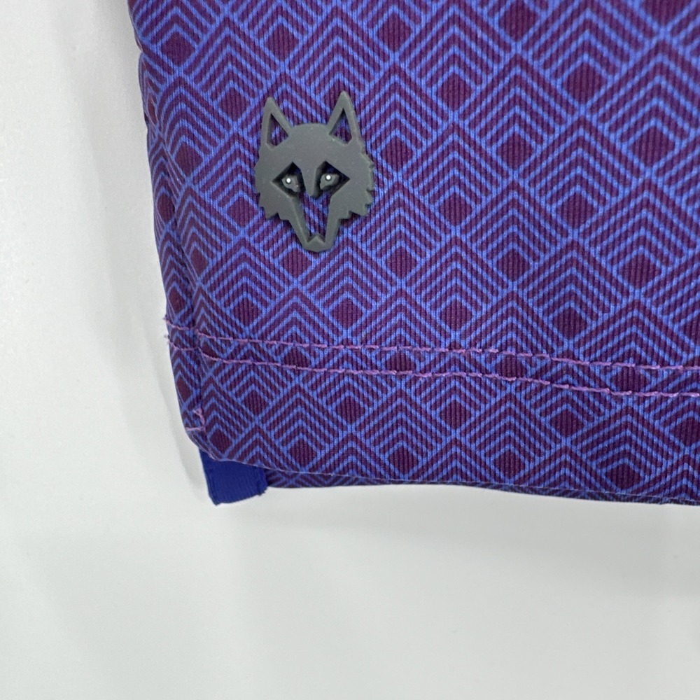 Grayson Golf Polo Mens Size XL BLue Purple Geometric Diamonds Activewear - Picture 6 of 11